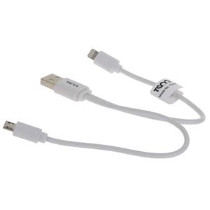 کابل تبدیل USB به microUSB و لایتنینگ تسکو مدل TCA-28 طول 0.2 متر