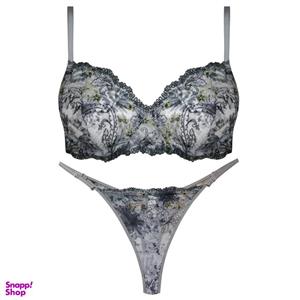 ست شورت و سوتین زنانه برتا مدل فنردار کد 5100-2420-MP رنگ طوسی