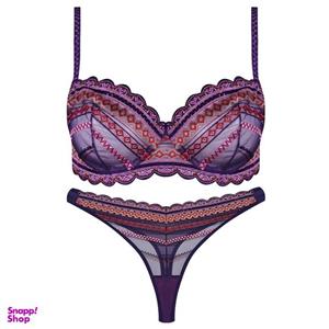 ست شورت و سوتین زنانه برتا مدل فنردار کد 5100-2420-PU رنگ بنفش