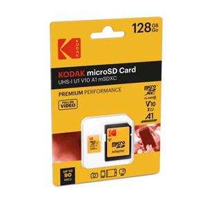 کارت حافظه microSD کداک مدل V10 کلاس 10 استاندارد C10 سرعت 90mbps ظرفیت 128 گیگابایت به همراه آداپتور