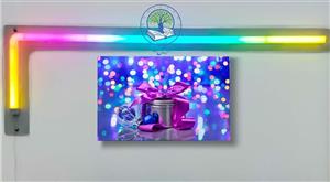 تابلو شاسی عکس کریسمس جعبه فلزی هدیه ربان بنفش