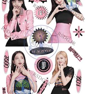 استیکر بدون برش کی پاپ گروه بلک پینک black pink مناسب اسکرپ بوک کد4 