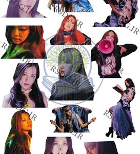 استیکر بدون برش کی پاپ گروه بلک پینک black pink مناسب اسکرپ بوک کد1 