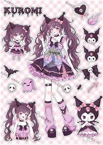 پک استیکر برش نخورده فانتزی سانریو کرومی دختر انیمه ای پینترستی مناسب اسکرپ بوک کد2 