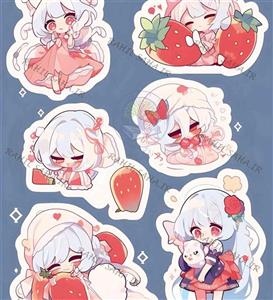 پک استیکر برش نخورده فانتزی دختر انیمه ای کیوت مناسب اسکرپ بوک 