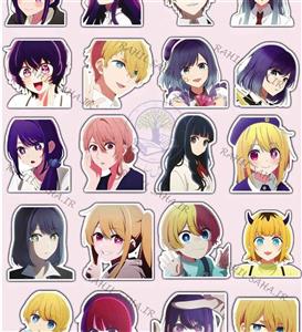 پک استیکر برش نخورده فانتزی انیمه oshi no ko مناسب اسکرپ بوک 