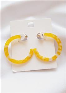 گوشواره زنانه نیم حلقه ای مدل17 زرد