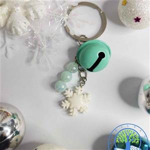 جاکلیدی کریسمسی زمستانی دانه برف مهر سبز آبی زنگوله دار