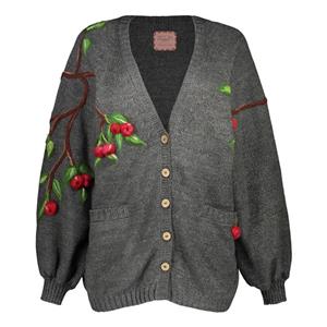 ژاکت زنانه گره استایل مدل گوشواره گیلاس