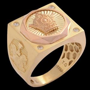 انگشتر طلا 18 عیار مردانه طلای مستجابی مدل تاج کد TG790 -