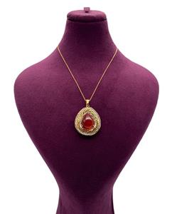 مدال طلا 6.06 GR تراش زنانه سنگ عقیق