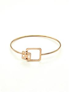 دستبند بنگل طلا 4.69 GR زنانه طرح مربع زرد رنگ 