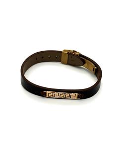 دستبند چرم طلا 0.70 GR مردانه و زنانه قفل رولکسی مات 04