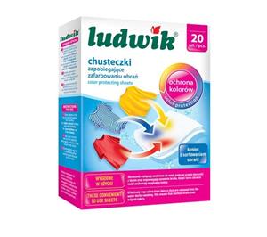 دستمال ضد رنگ ماشین لباسشویی لودویک Ludwik مدل محافظ لباس بسته 20 عددی