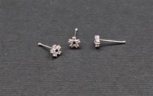 پیرسینگ پره بینی استخوانی گل نگین نقره - کد 641