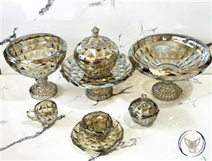 سرویس پذیرایی بلور رنگ شامپاینی طرح برلین 23 پارچه