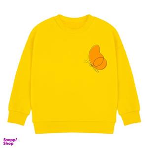 سویشرت دخترانه مدل پروانه A94 رنگ زرد