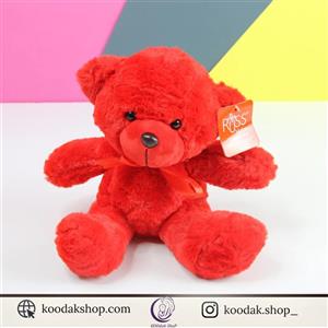 عروسک خرس ولنتاینی قرمز 25 سانتی کد 654