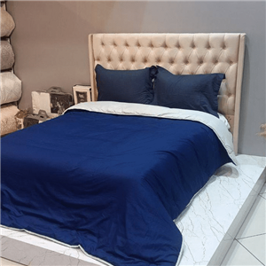 سرویس روتختی دو نفره تمام نخ ساده آبی