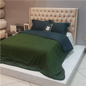 سرویس روتختی دو نفره تمام نخ ساده سبز یشمی