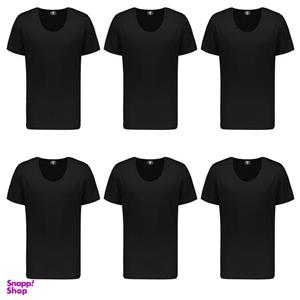 زیرپوش آستین دار مردانه برهان تن پوش مدل 1002-6 رنگ مشکی بسته 6 عددی