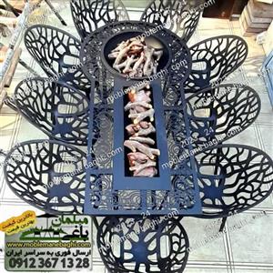 آتشدان بیضی گازی و ذغالی کد3333