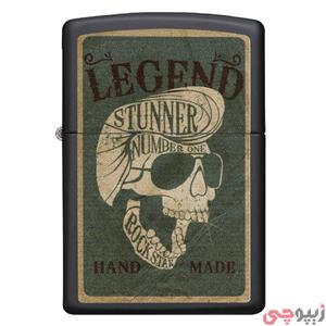 فندک زیپو مدل Black Matte Classic Legendary Skull کد 29630