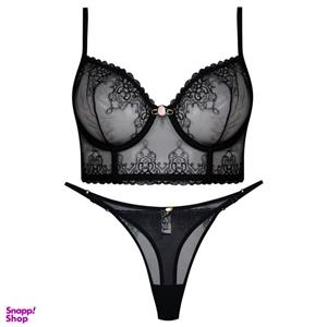 ست شورت و سوتین زنانه برتا مدل فنردار کد 5101-1031-BB رنگ مشکی