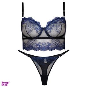 ست شورت و سوتین زنانه برتا مدل فنردار کد 5113-2088-QB رنگ مشکی