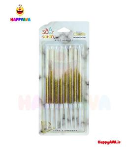 شمع تولد مدادی دورنگ اکلیلی هشت تایی