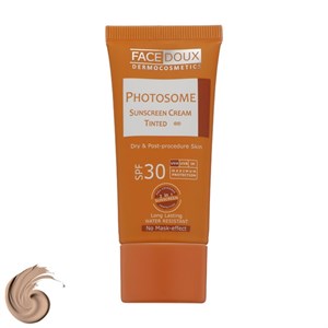 کرم ضد آفتاب رنگی فیس دوکس SPF 30 مدل فوتوزوم محافظ اشعه UVA و UVB، ‌ضد آب، مناسب پوست‌های خشک حجم 40 میلی‌لیتر
