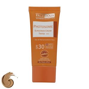 کرم ضد آفتاب رنگی فیس دوکس SPF 30 مدل فوتوزوم محافظ اشعه UVA و UVB، ‌ضد آب، مناسب پوست‌های خشک حجم 40 میلی‌لیتر