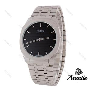 ساعت گوچی 25H مردانه استیل صفحه مشکی m-5375