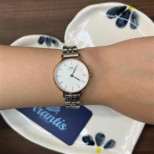 ساعت دنیل ولنگتون زنانه دورنگ رز صفحه سفید اسمال w-3244