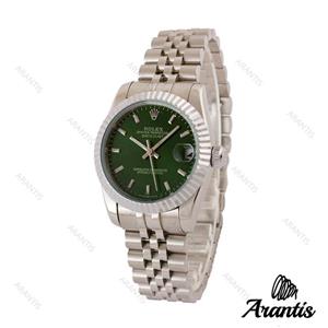 ساعت رولکس زنانه مدیوم استیل صفحه سبز w-3205