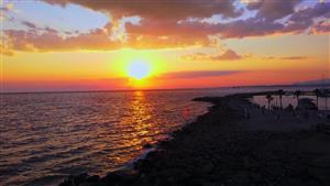 دانلود فوتیج غروب بر فراز دریای مدیترانه
