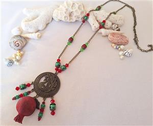 گردنبند  زنانه طرح انار (یلدایی)_کد 05