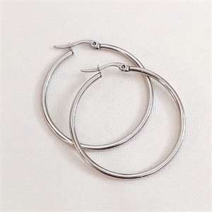 گوشواره نقره گرد ساده مدل GA-7501 