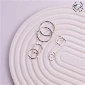 گوشواره نقره گرد ساده مدل GA-7501 