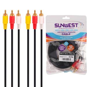 کابل 3 به 3 Sunwest AV RCA 3m