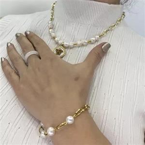 سرویس مروارید اصل با انگشتر کوارتز