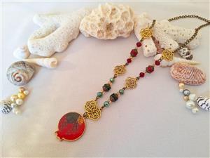 گردنبند زنانه طرح انار (یلدایی)_کد 04