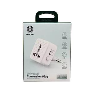 تبدیل برق 3 به 2 تایمردار GREEN LiON universal conversion plug