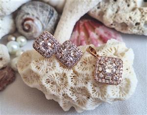 نیم ست زنانه طرح لوزی فول نگین برند ژوپینگ XUPING 