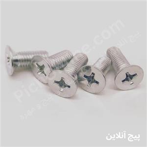 پیچ سرتخت چهارسو آهنی سفید 10×3