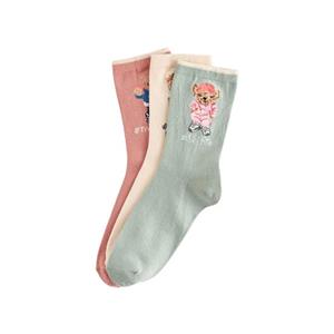 جوراب ساق بلند زنانه ال سی وایکیکی مدل خرسی بسته 3 عددی