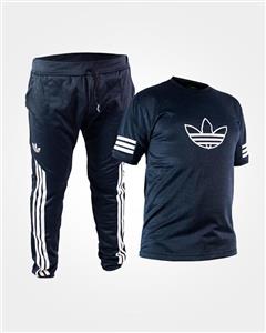 ست تیشرت شلوار سورمه ای مردانه آستین کوتاه Adidas مدل 1595