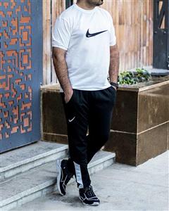 ست تیشرت شلوار سفید مشکی مردانه آستین کوتاه Nike مدل 1537