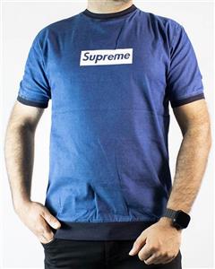 تیشرت آستین کوتاه مردانه لی آبی تیره Superme مدل 1619