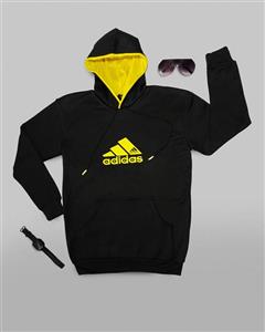 هودی مشکی زرد مردانه Adidas مدل 1351
